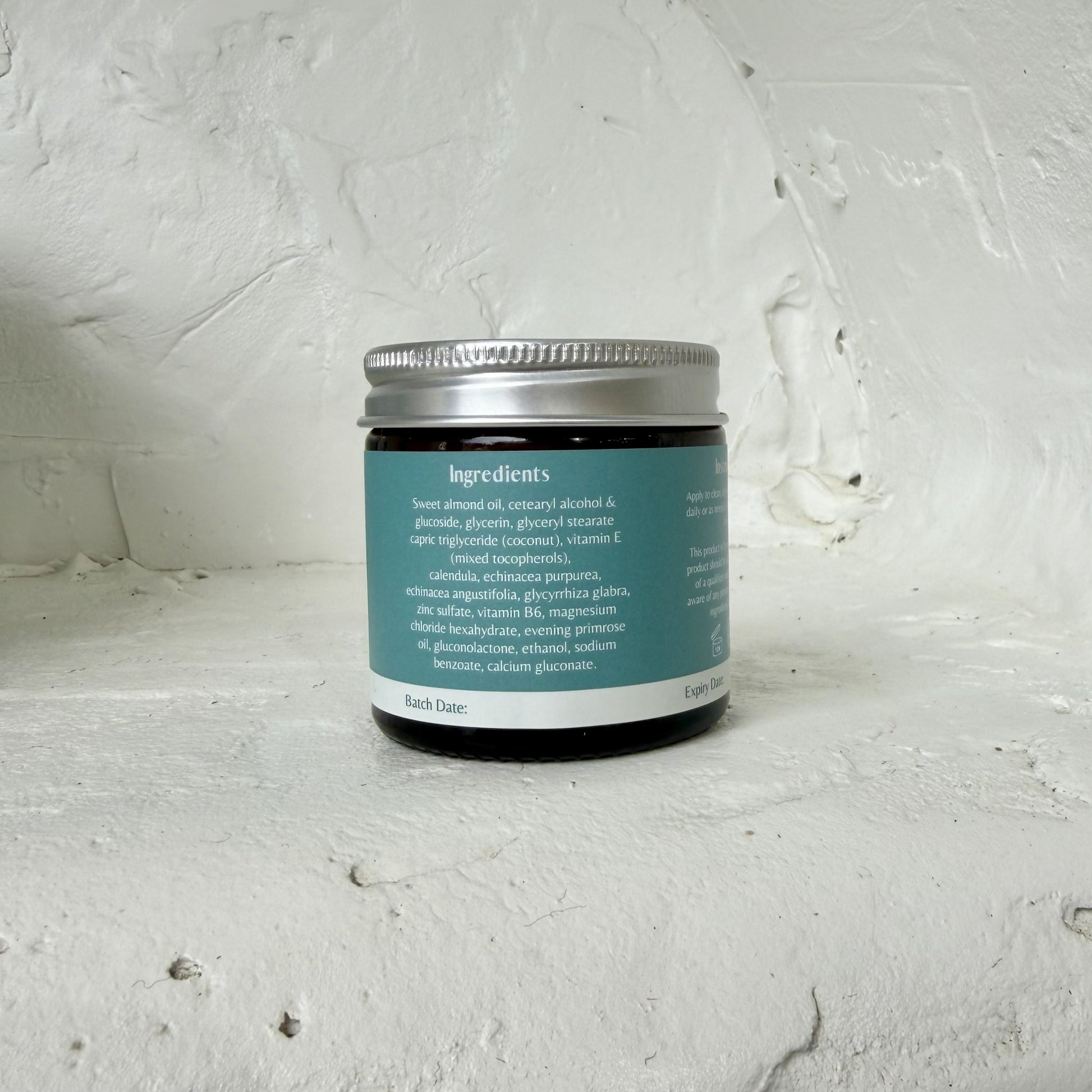Balanced Beings A-Cream jar, side label detail
