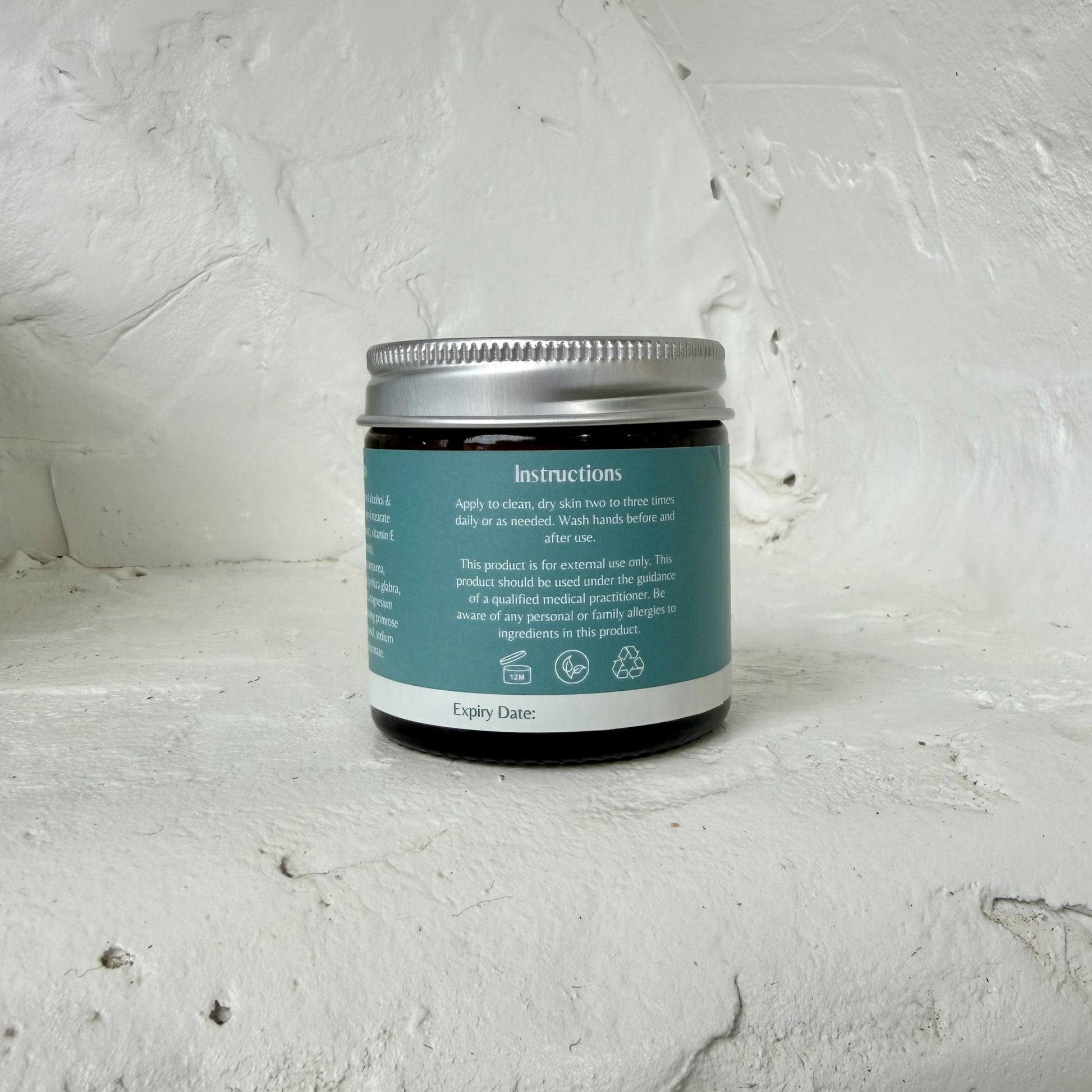 Balanced Beings A-Cream jar, side label detail