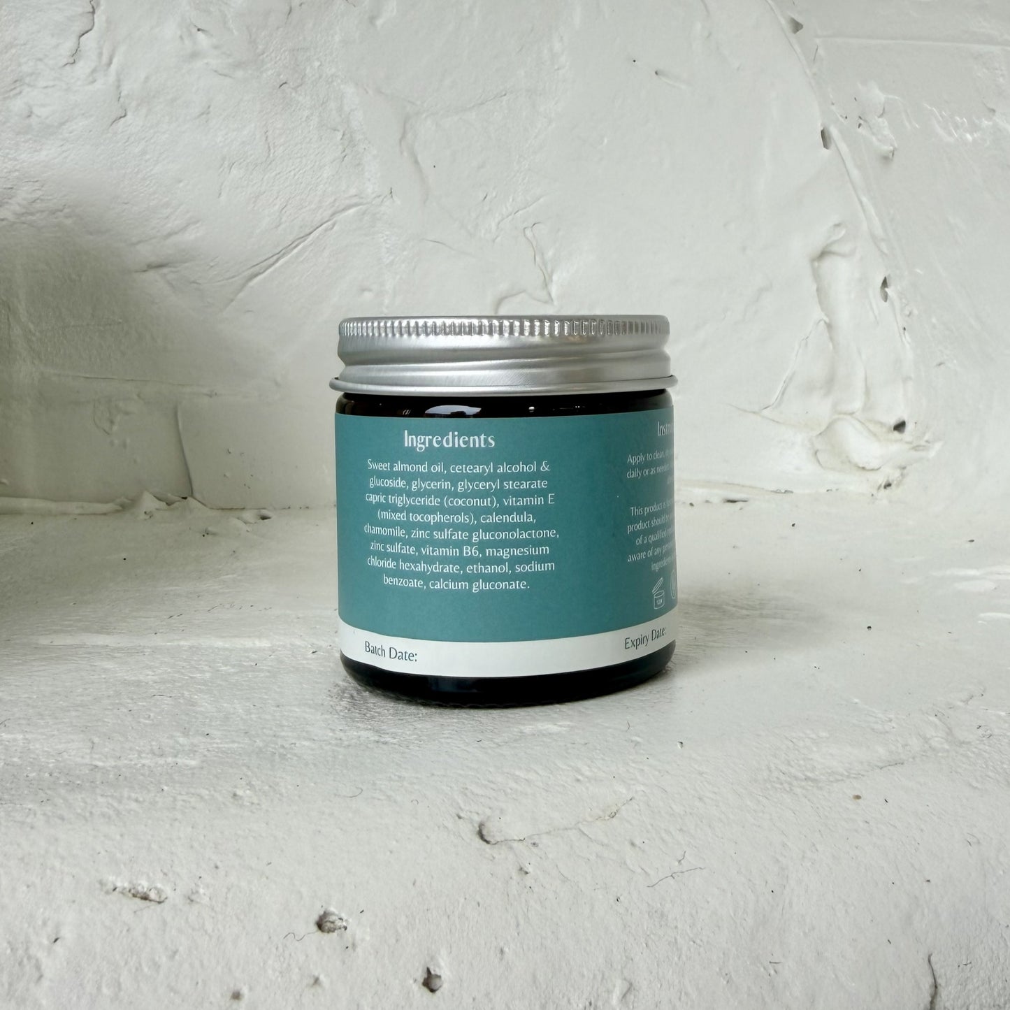 Balanced Beings E-Cream jar, side label detail