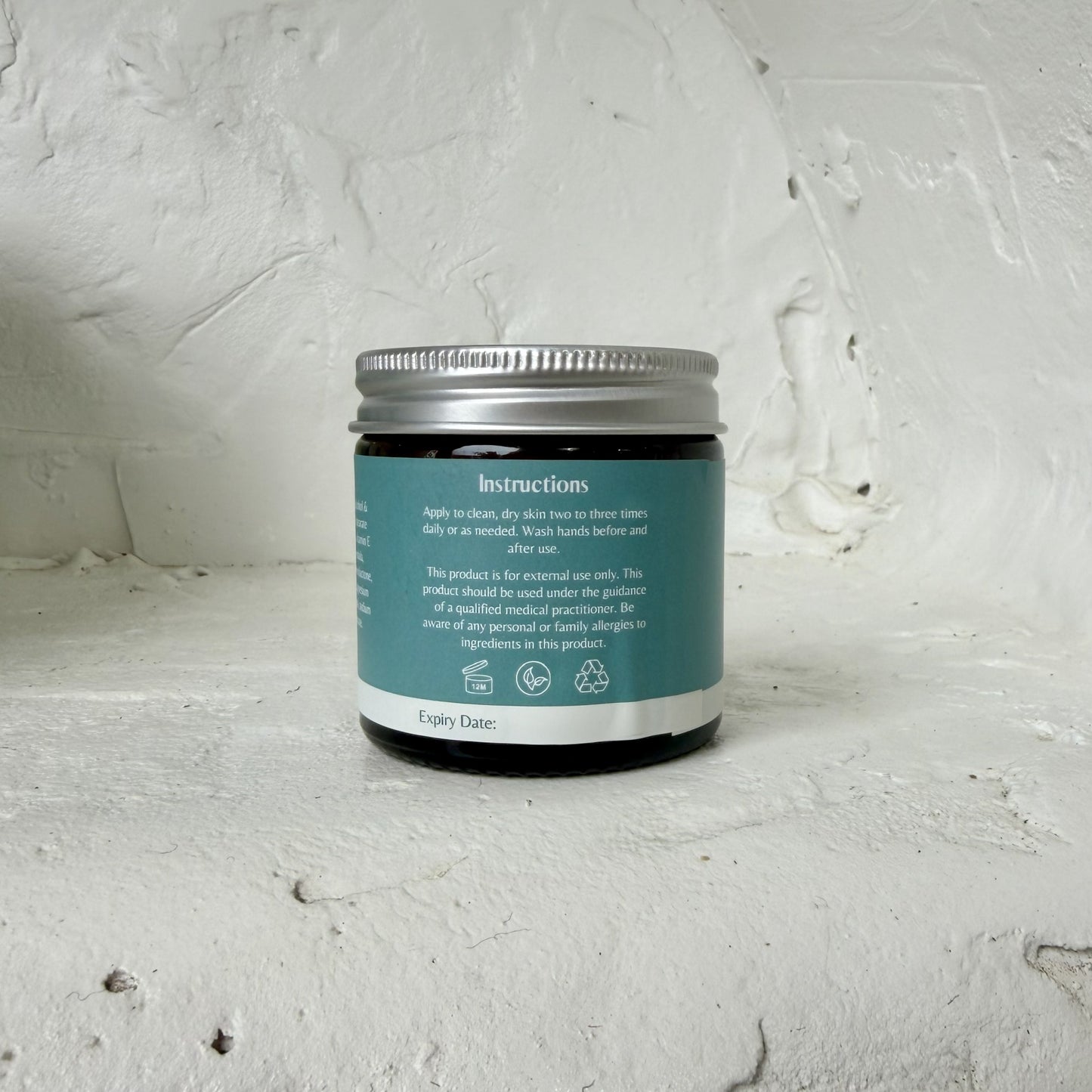 Balanced Beings E-Cream jar, side label detail