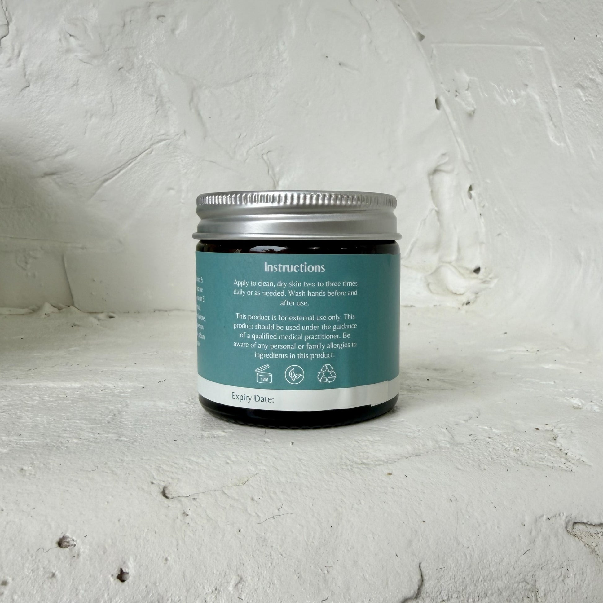 Balanced Beings E-Cream jar, side label detail
