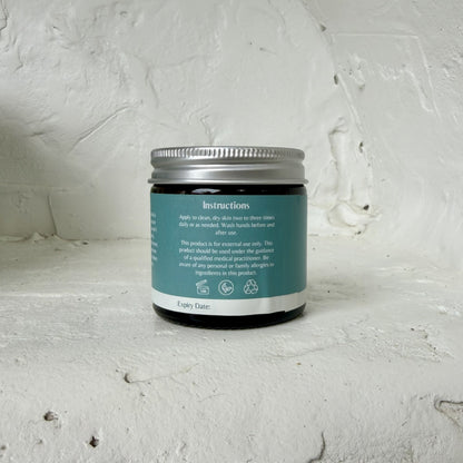 Balanced Beings E-Cream jar, side label detail