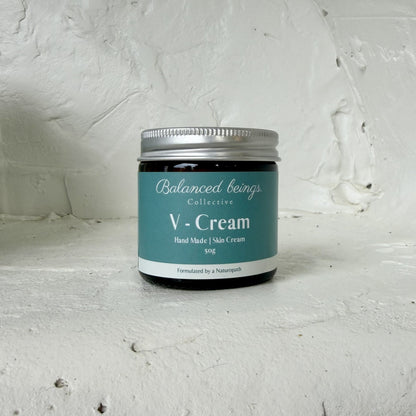 Balanced Beings V-Cream jar for delicate, compromised skin
